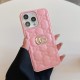 Gucci GG Supreme Pattern with Gold Logo iPhone Case