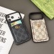 Gucci Card Holder iPhone Case - GG Supreme Pattern & Metal Logo