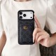 Gucci Card Holder iPhone Case - GG Supreme Pattern & Metal Logo
