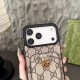 Gucci Card Holder iPhone Case - GG Supreme Pattern & Metal Logo