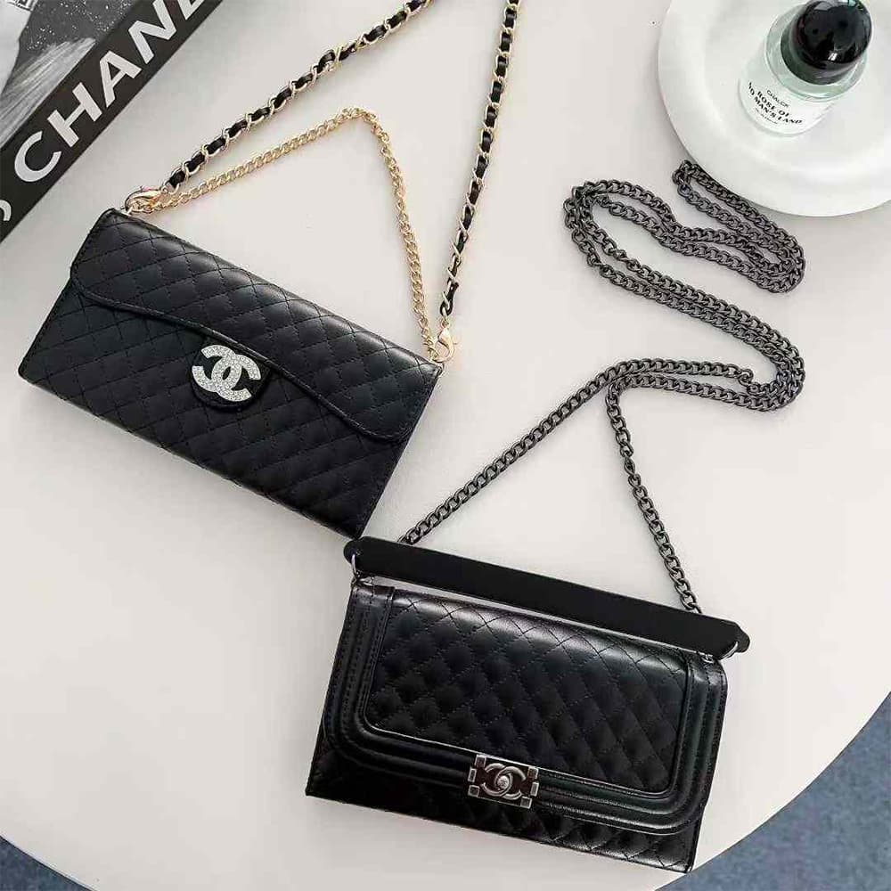 Chanel The Boy Classic Quilted iPhone Case with Chain Strap, Card Slots & Mirror