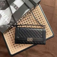 Chanel The Boy Classic Quilted iPhone Case with Chain Strap, Card Slots & Mirror