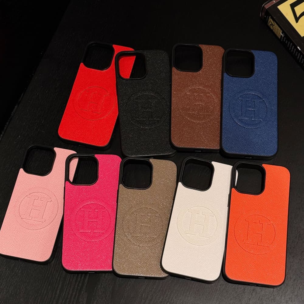 Hermès H Logo Premium Leather iPhone Case