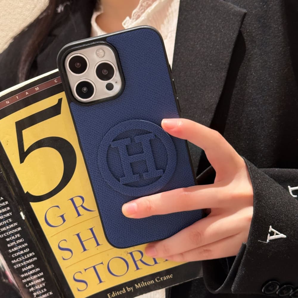 Hermès H Logo Premium Leather iPhone Case