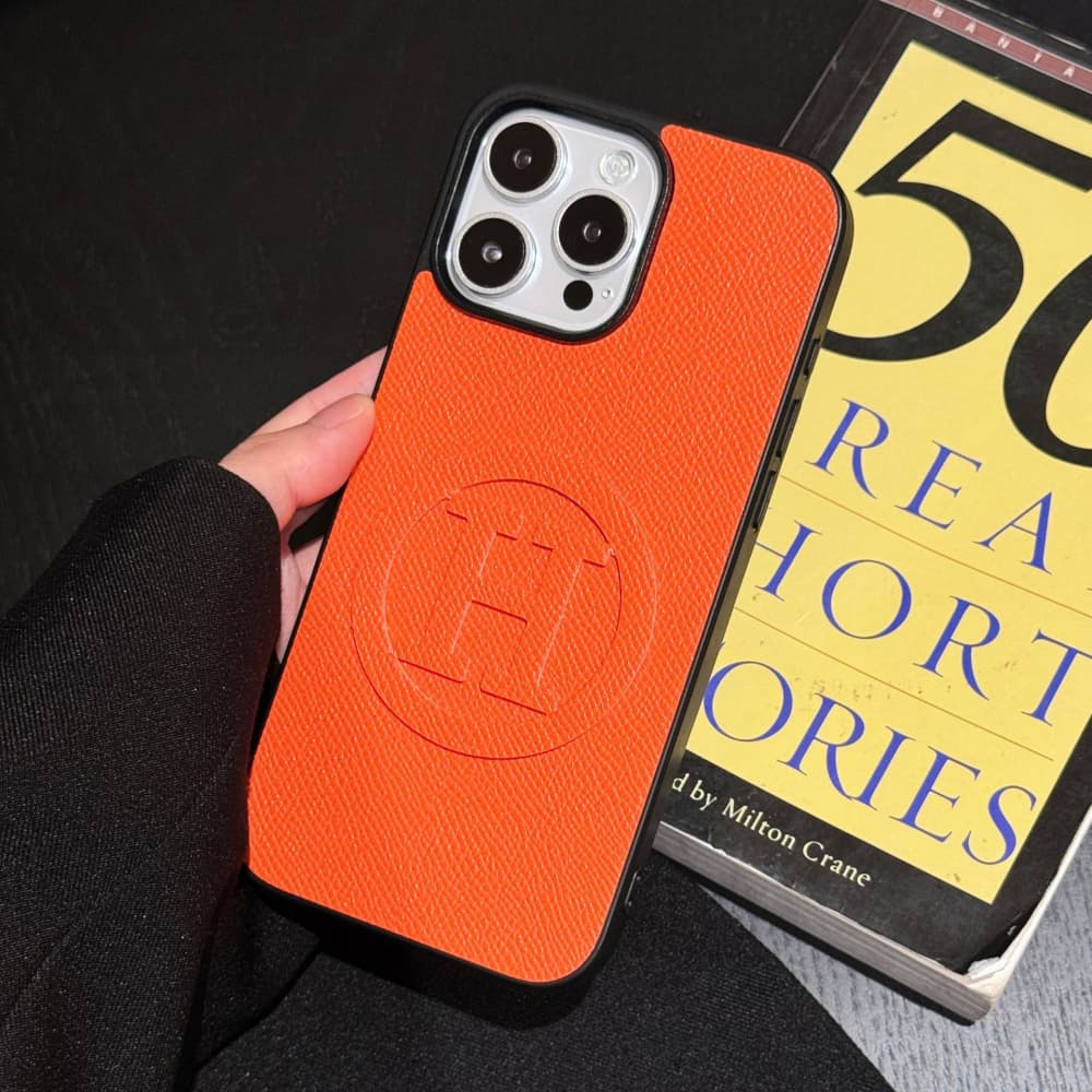 Hermès H Logo Premium Leather iPhone Case