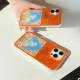 Hermès Orange Glitter with Horse & Floral Design iPhone Case - HERMÈS PARIS Branded