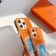 Hermès Orange Glitter with Horse & Floral Design iPhone Case - HERMÈS PARIS Branded
