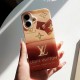 Louis Vuitton Gradient Brown with Gold LV Logo & Trunk Design iPhone Case