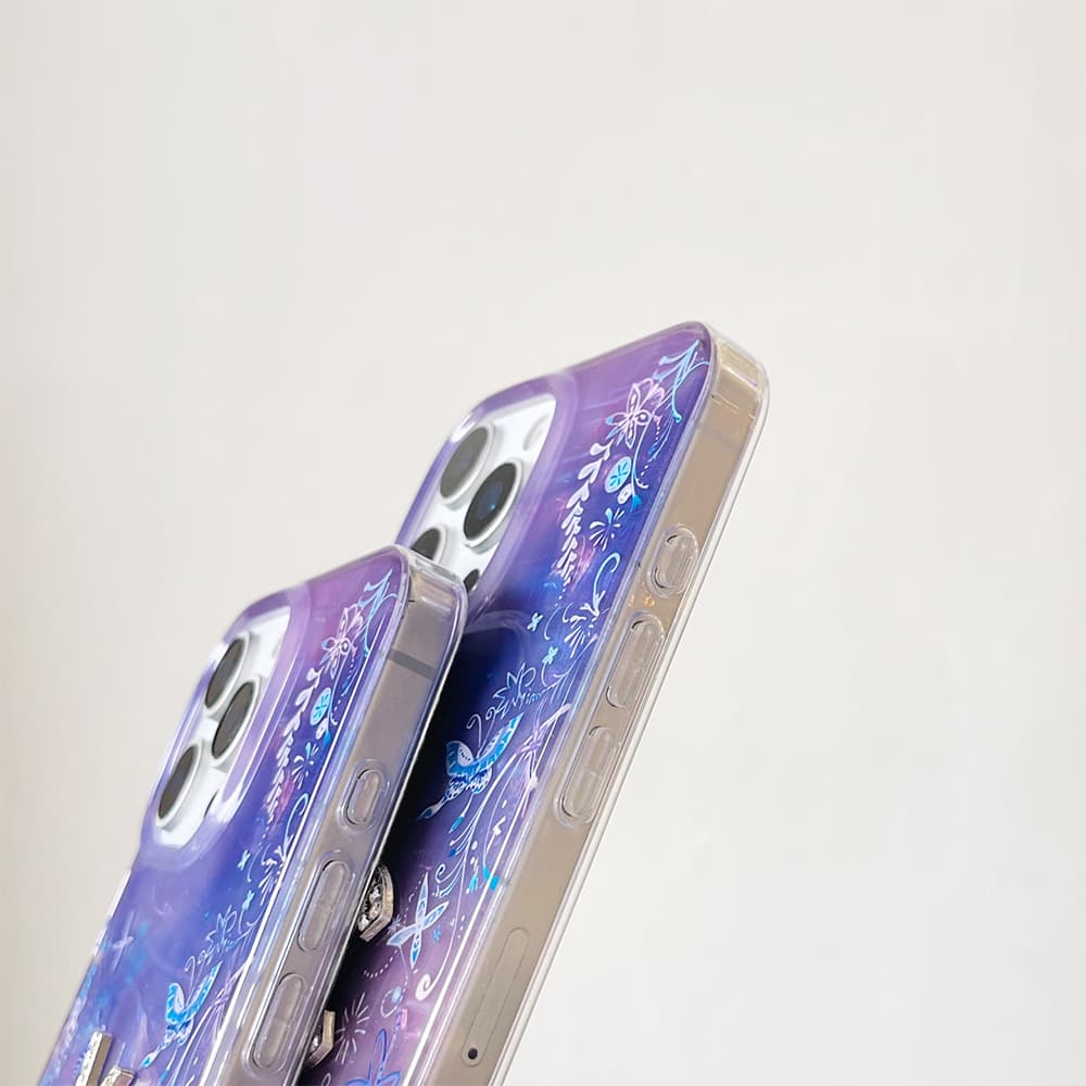 Multi-Designer Iridescent Butterfly Design iPhone Case - Crystal YSL Dior Chanel Miu Miu Logos