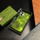 Gucci Iridescent Green iPhone Case with Gold GG Logo & GUCCI Beauty Text