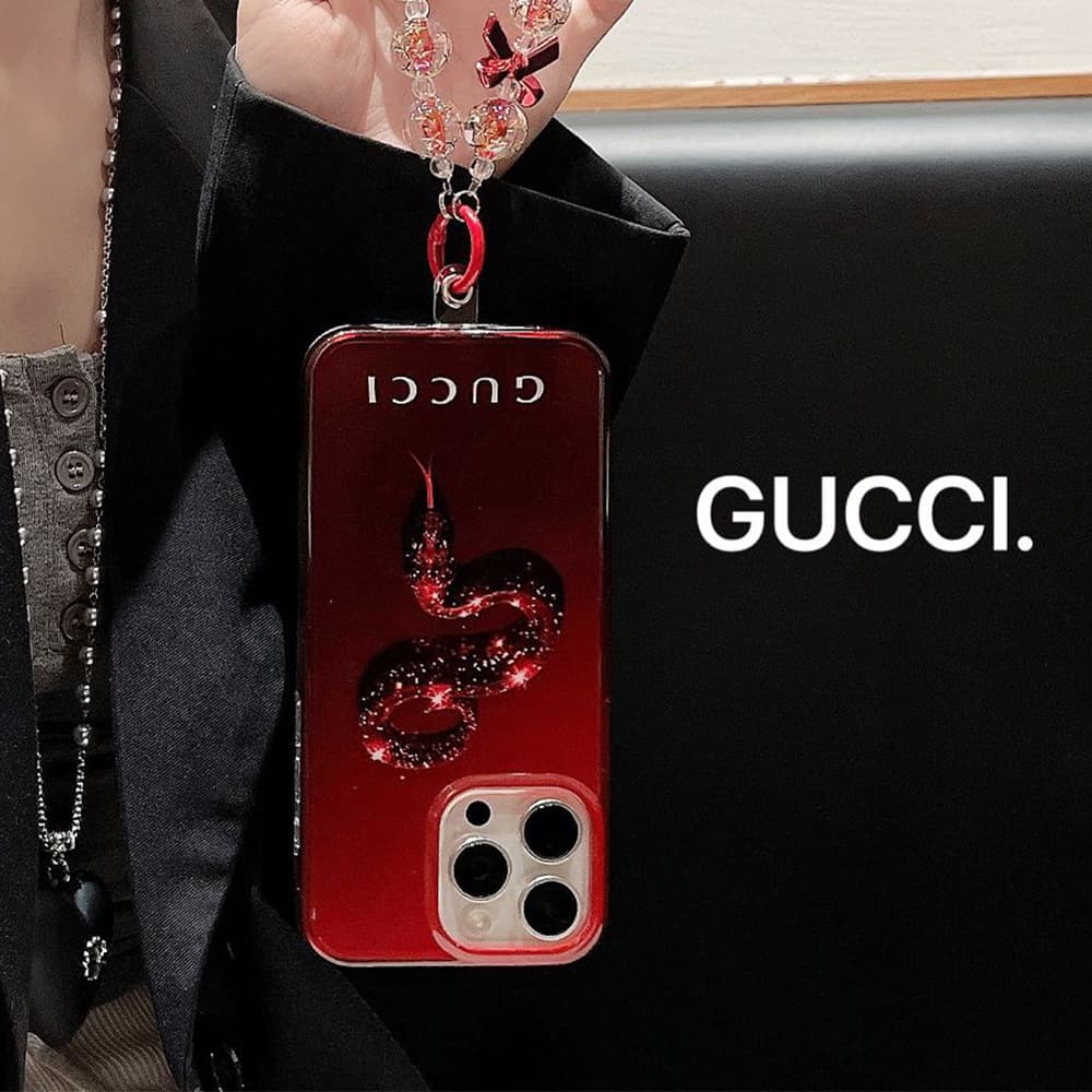 Gucci Red Serpent Design with GUCCI Branding iPhone Case