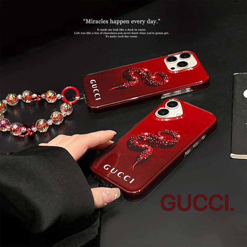 Gucci Red Serpent Design with GUCCI Branding iPhone Case