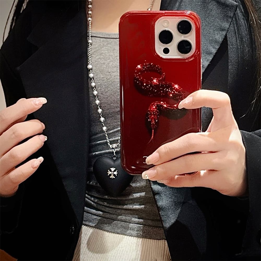 Gucci Red Serpent Design with GUCCI Branding iPhone Case
