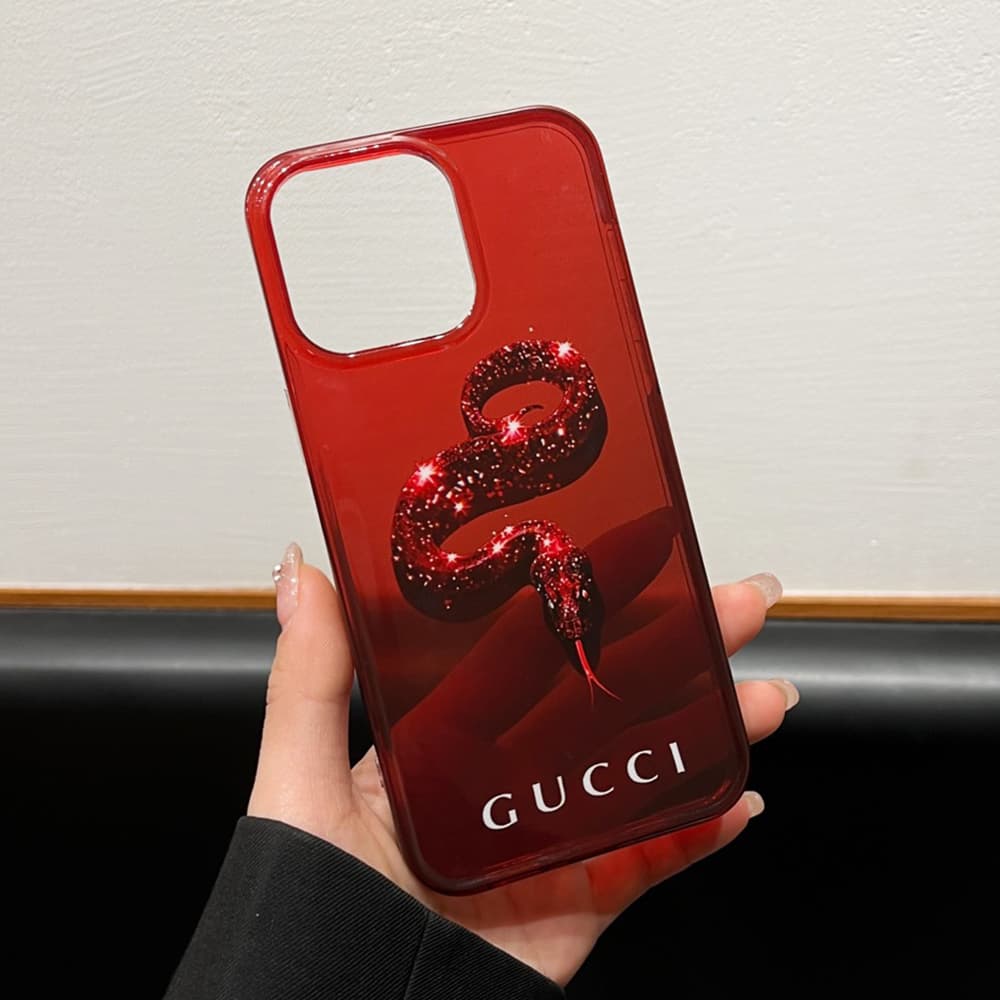 Gucci Red Serpent Design with GUCCI Branding iPhone Case