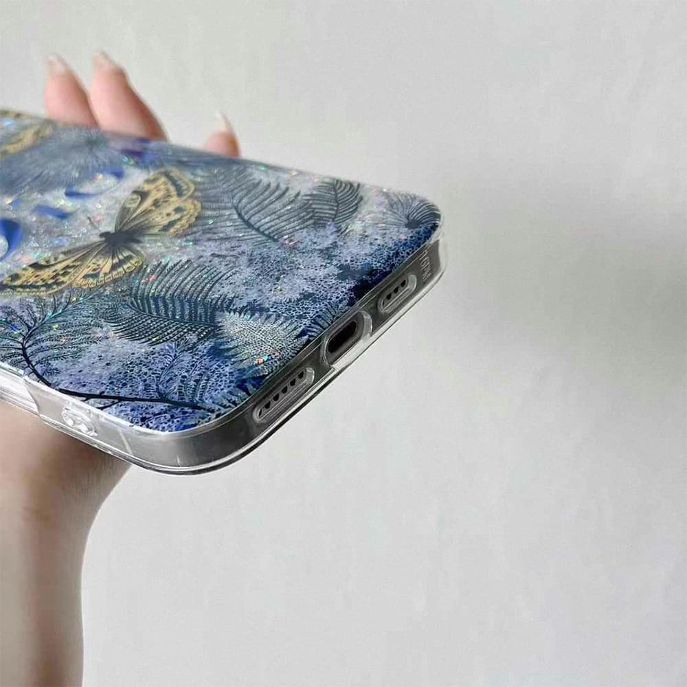 Dior Blue & White Floral Butterfly Art Design iPhone Case Dior Blue & White Floral Butterfly Art Design iPhone Case