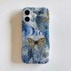 Dior Blue & White Floral Butterfly Art Design iPhone Case Dior Blue & White Floral Butterfly Art Design iPhone Case