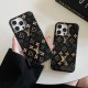 Louis Vuitton Black & Gold LV Logo with Monogram iPhone Case Louis Vuitton Black & Gold LV Logo with Monogram iPhone Case