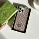 Gucci Glitter Effect GG Supreme with Crystal GG Logo iPhone Case