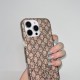 Gucci Glitter Effect GG Supreme with Crystal GG Logo iPhone Case