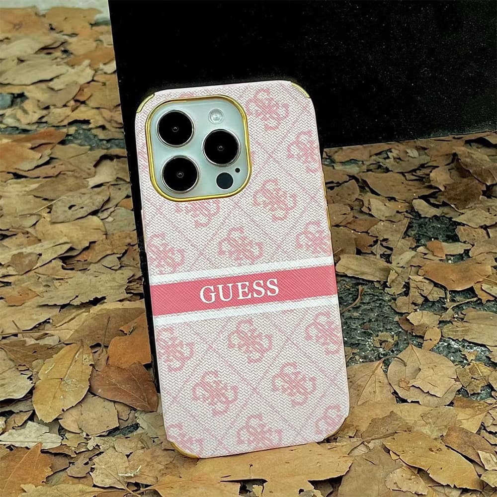 Guess Four Corner Protective Signature Pattern iPhone Case