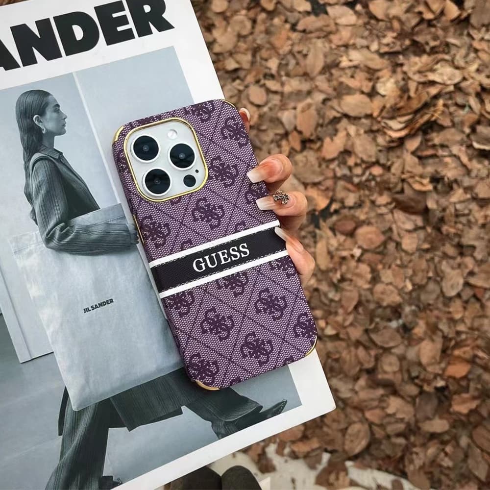 Guess Four Corner Protective Signature Pattern iPhone Case