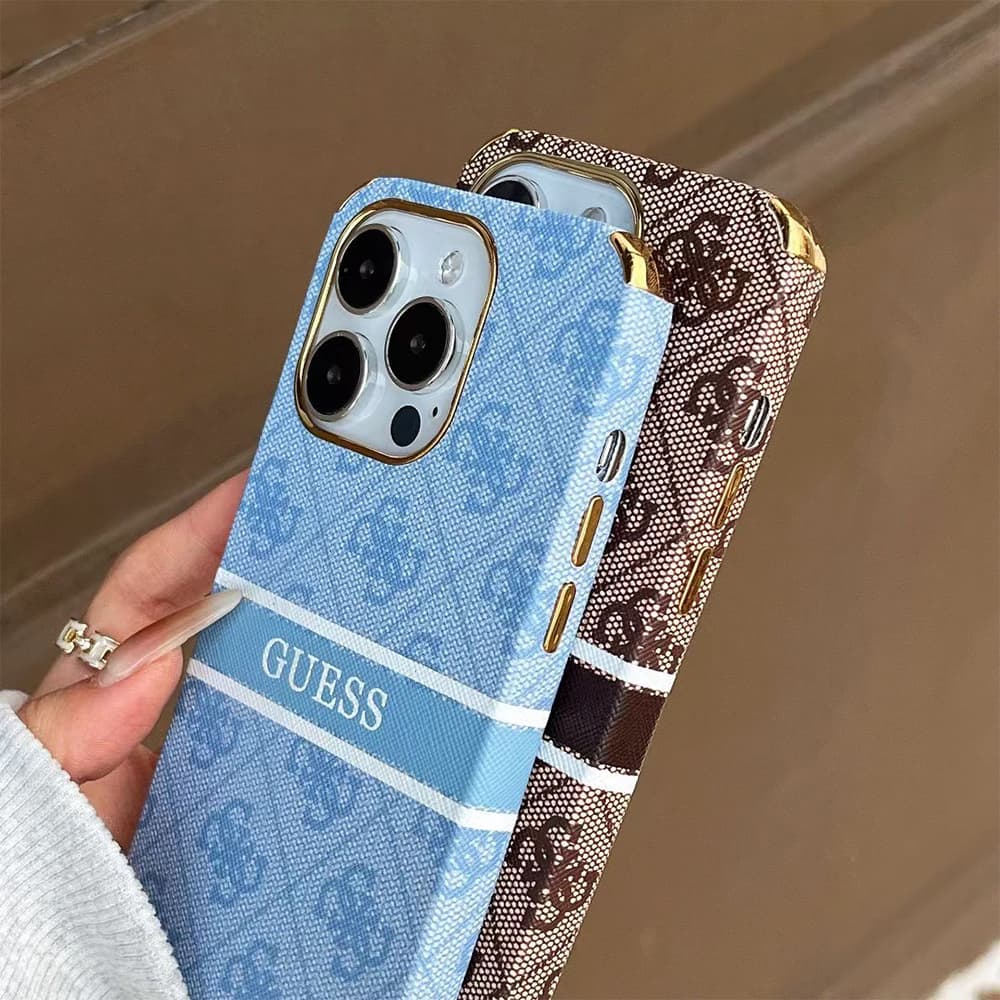 Guess Four Corner Protective Signature Pattern iPhone Case