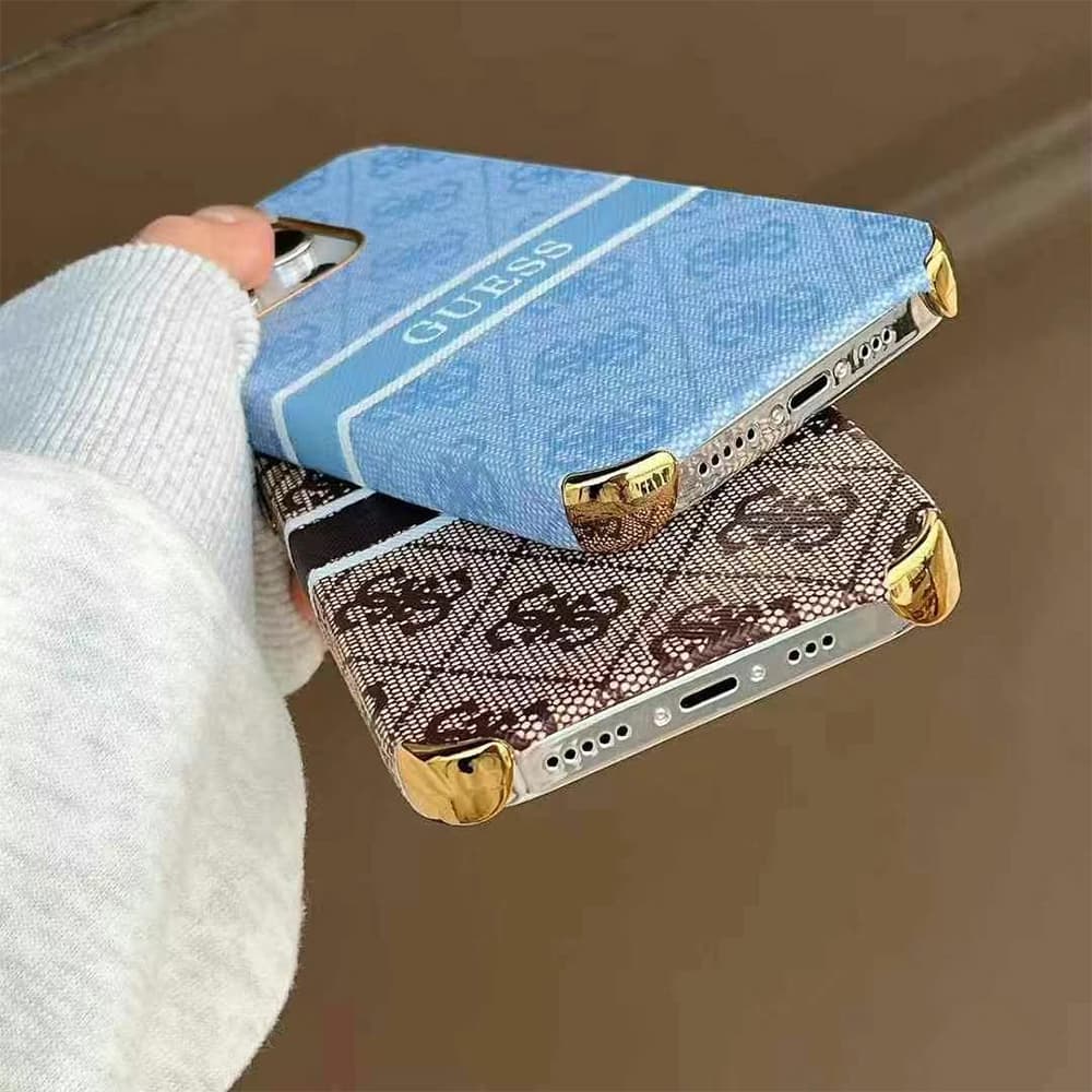 Guess Four Corner Protective Signature Pattern iPhone Case