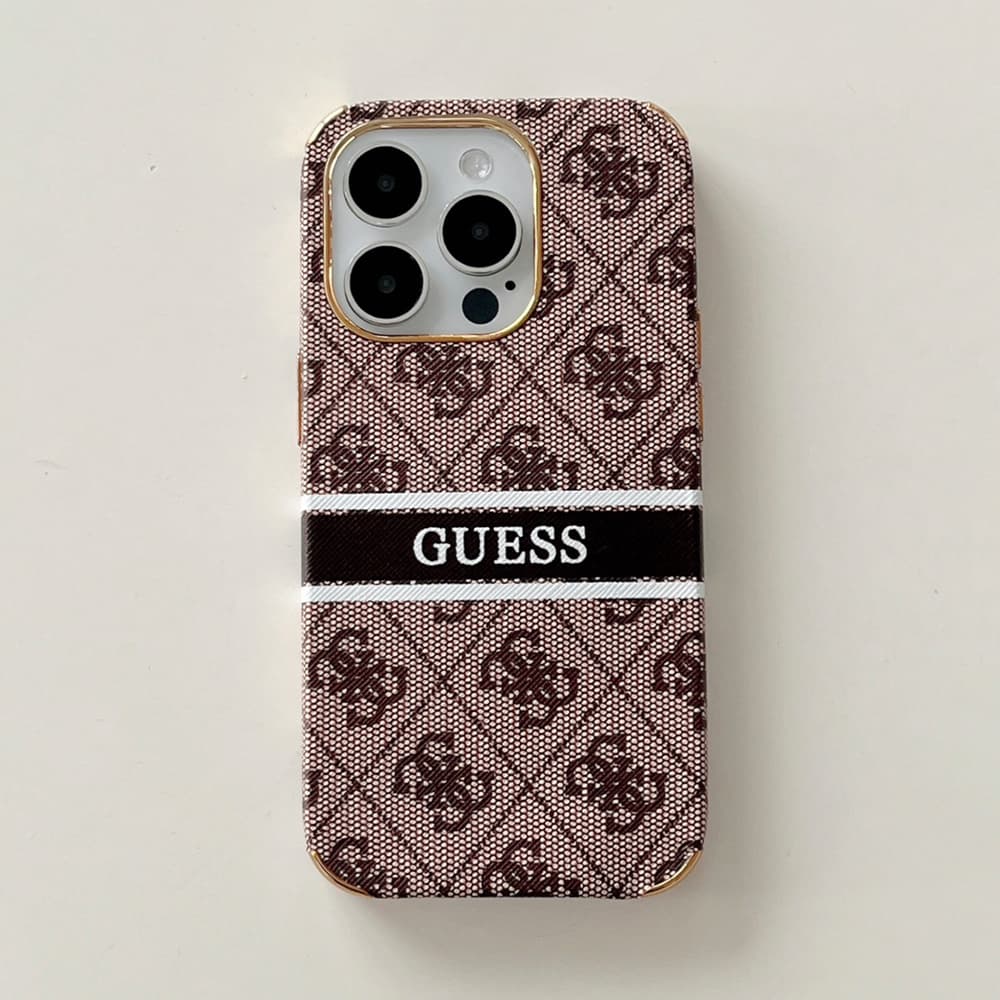 Guess Four Corner Protective Signature Pattern iPhone Case
