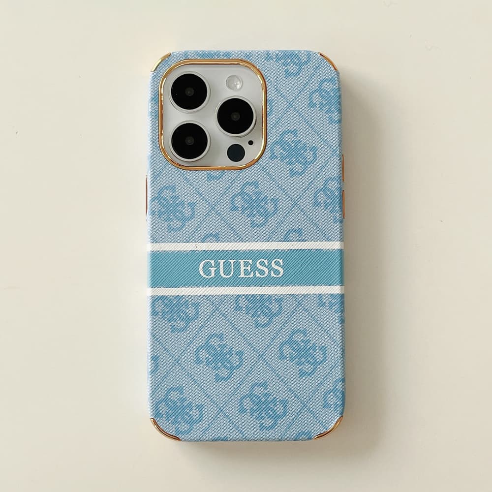Guess Four Corner Protective Signature Pattern iPhone Case