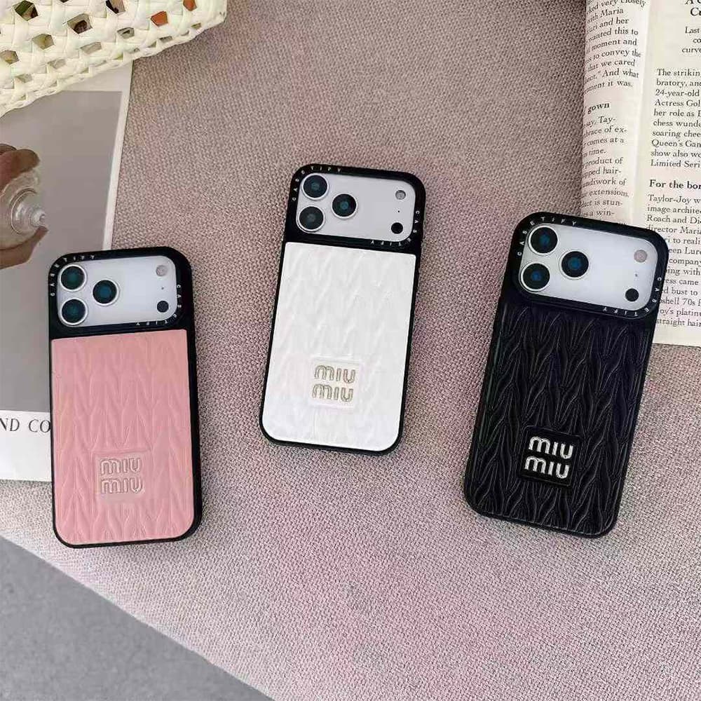 Miu Miu X CASETiFY Matelassé Quilted Pattern with Signature Branding iPhone Case