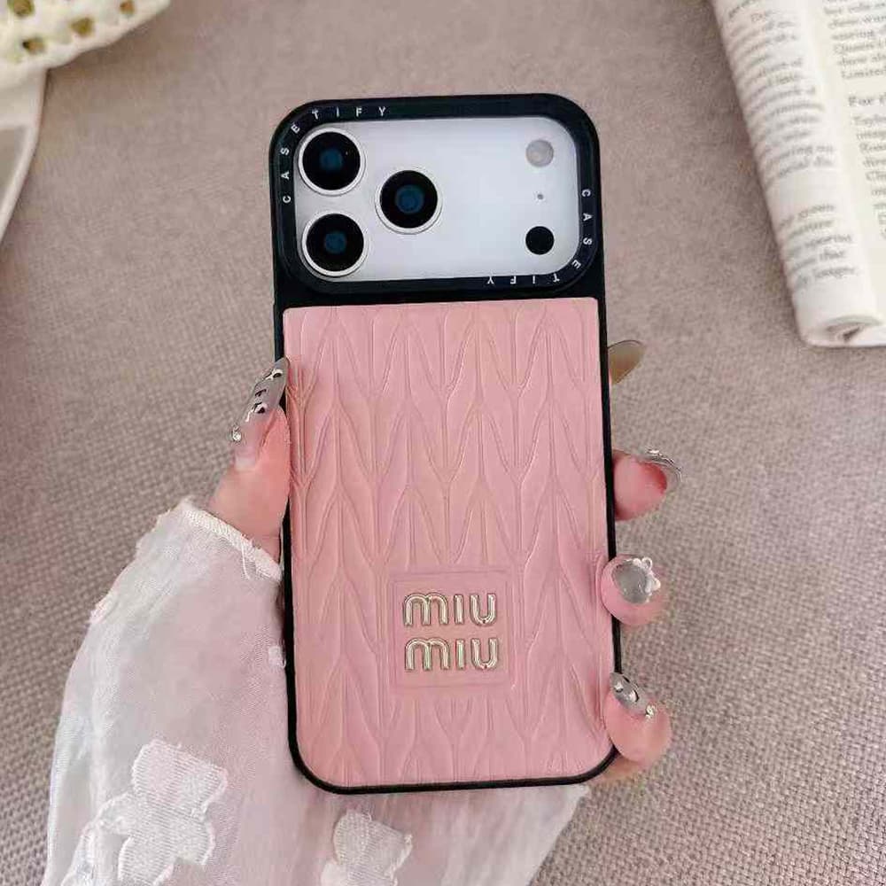 Miu Miu X CASETiFY Matelassé Quilted Pattern with Signature Branding iPhone Case