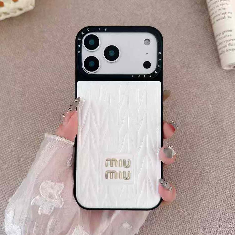 Miu Miu X CASETiFY Matelassé Quilted Pattern with Signature Branding iPhone Case