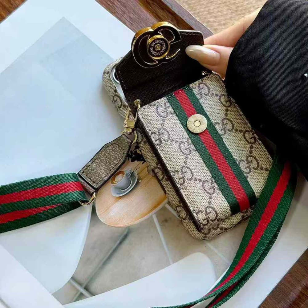 Gucci & LV Vertical Accordion Card Holder Oversized Metal Logo iPhone Case Gucci & LV Vertical Accordion Card Holder Oversized Metal Logo iPhone Case