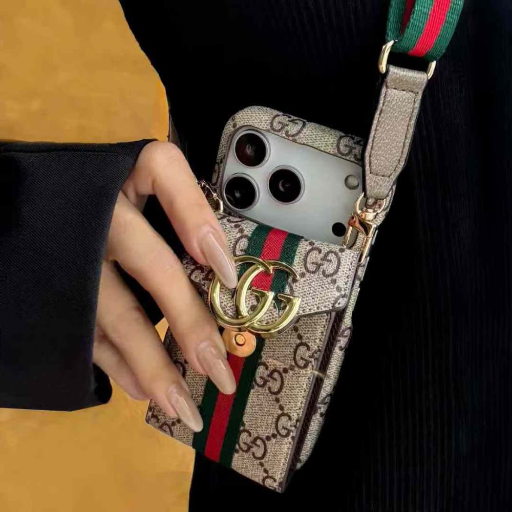 Gucci & LV Vertical Accordion Card Holder Oversized Metal Logo iPhone Case Gucci & LV Vertical Accordion Card Holder Oversized Metal Logo iPhone Case