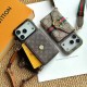 Gucci & LV Horizontal Accordion Oversized Metal Logo Card Holder iPhone Case