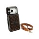 Gucci & LV Horizontal Accordion Oversized Metal Logo Card Holder iPhone Case