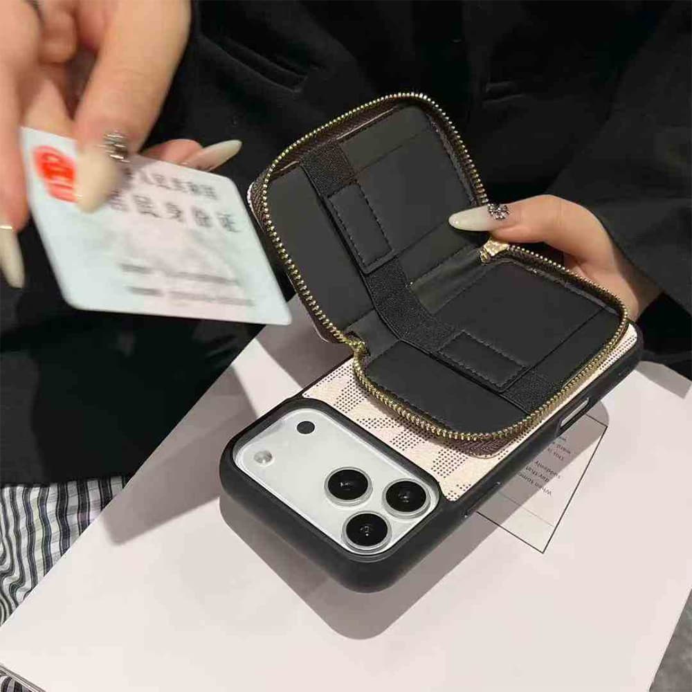 Michael Kors MK Monogram Pattern with Zipper Pocket iPhone Case