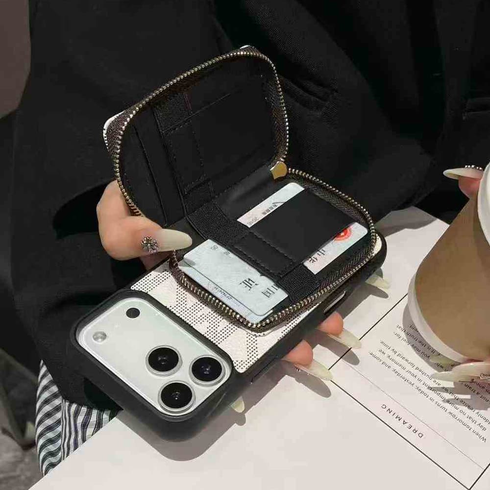 Michael Kors MK Monogram Pattern with Zipper Pocket iPhone Case