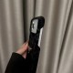 Prada Velvet Finish with Metal Triangle Logo & Card Slot iPhone Case