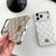 Gucci Semi-Cover Design GG Supreme with Metal Logo iPhone Case
