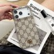 Gucci Semi-Cover Design GG Supreme with Metal Logo iPhone Case