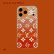 Gucci & LV Transparent with Orange Gradient & Brand Patterns iPhone Case Gucci & LV Transparent with Orange Gradient & Brand Patterns iPhone Case
