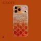 Gucci & LV Transparent with Orange Gradient & Brand Patterns iPhone Case Gucci & LV Transparent with Orange Gradient & Brand Patterns iPhone Case