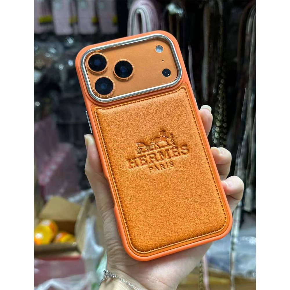 Hermès Classic Orange with Carriage Logo & Hermès Paris Branding iPhone 17 Case