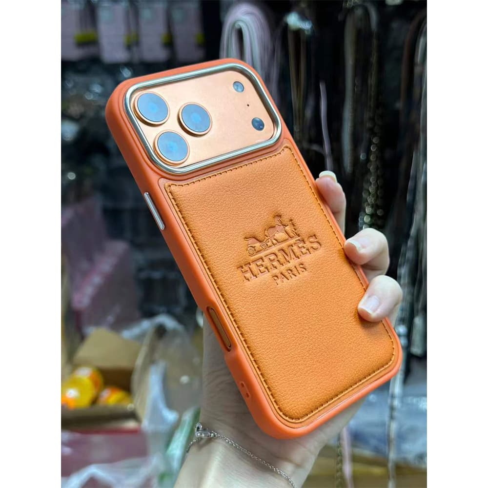 Hermès Classic Orange with Carriage Logo & Hermès Paris Branding iPhone 17 Case