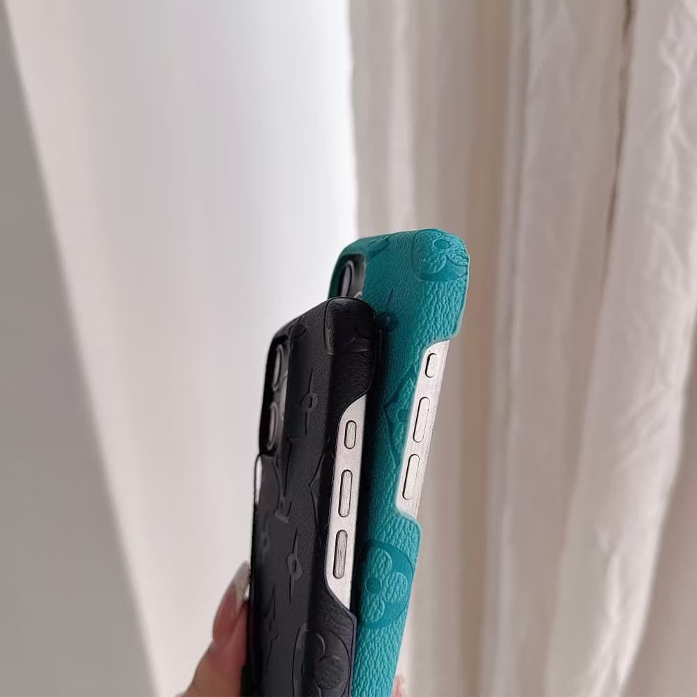 Louis Vuitton Embossing Monogram Premium Leather iPhone 17 Case