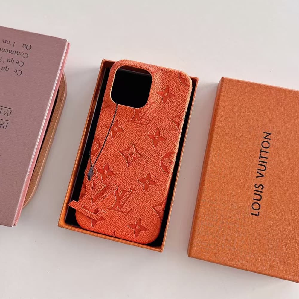 Louis Vuitton Embossing Monogram Premium Leather iPhone 17 Case