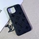 Louis Vuitton Embossing Monogram Premium Leather iPhone 17 Case