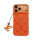 LV Gucci Dior Hermes 4-Sided Cutout Vibrant Orange iPhone Case