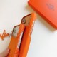 LV Gucci Dior Hermes 4-Sided Cutout Vibrant Orange iPhone Case